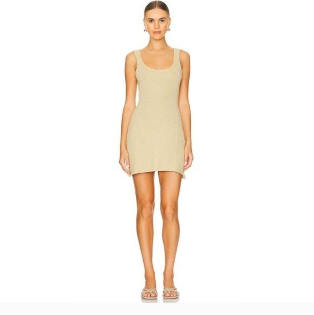 WeWoreWhat NWT Sequin Knit Pale‎ Gold Scoop Neck Mini Dress Size XL